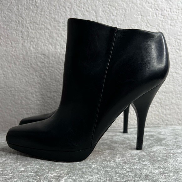 Via Spiga Black Leather Platform Stiletto Bootie Size 8 - Picture 5 of 8